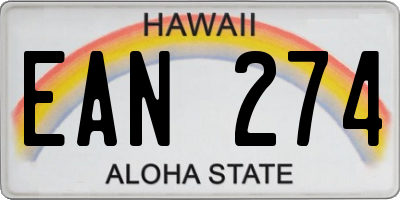 HI license plate EAN274