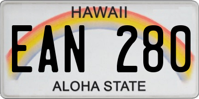 HI license plate EAN280