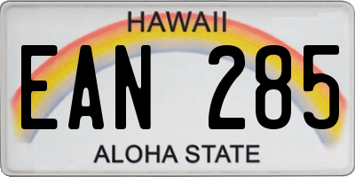 HI license plate EAN285