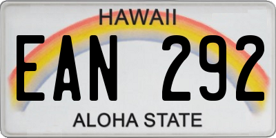 HI license plate EAN292