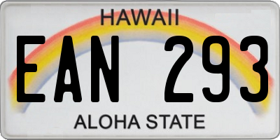 HI license plate EAN293