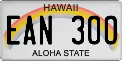HI license plate EAN300