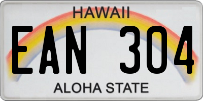 HI license plate EAN304
