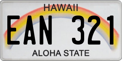 HI license plate EAN321