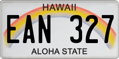HI license plate EAN327