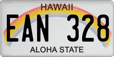 HI license plate EAN328
