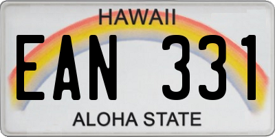 HI license plate EAN331