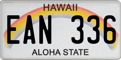 HI license plate EAN336