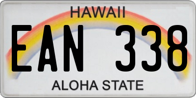 HI license plate EAN338