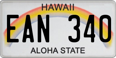 HI license plate EAN340