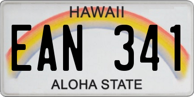 HI license plate EAN341
