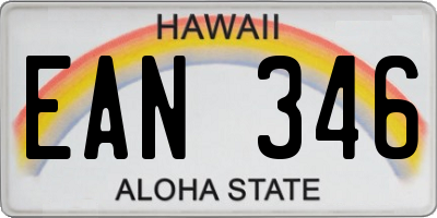 HI license plate EAN346