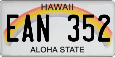 HI license plate EAN352