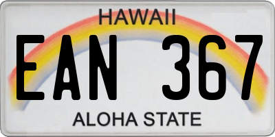 HI license plate EAN367