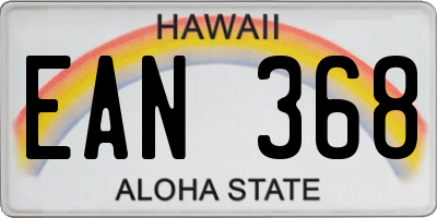 HI license plate EAN368