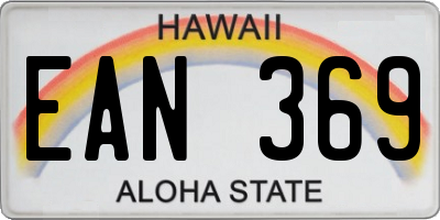 HI license plate EAN369