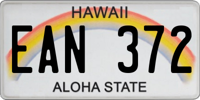 HI license plate EAN372