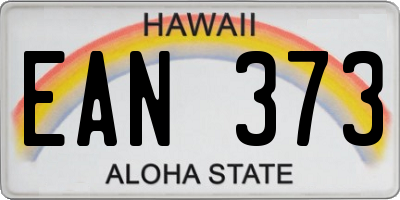 HI license plate EAN373