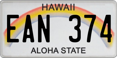 HI license plate EAN374