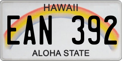 HI license plate EAN392