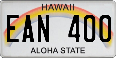 HI license plate EAN400