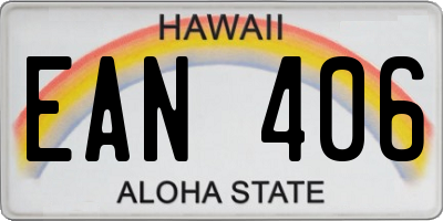 HI license plate EAN406