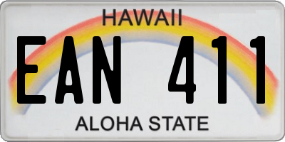 HI license plate EAN411