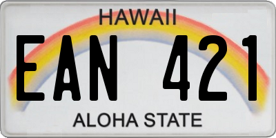 HI license plate EAN421