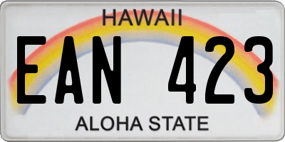 HI license plate EAN423