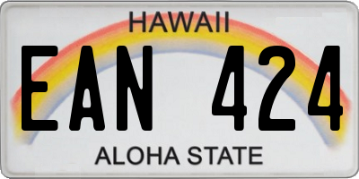 HI license plate EAN424