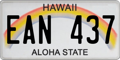 HI license plate EAN437