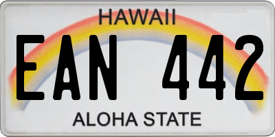 HI license plate EAN442