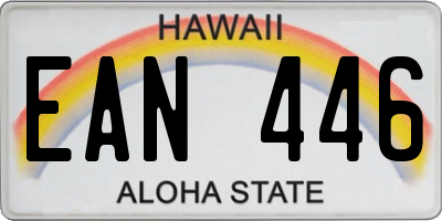 HI license plate EAN446