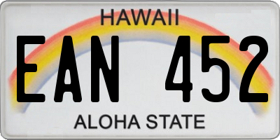 HI license plate EAN452