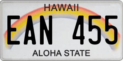 HI license plate EAN455
