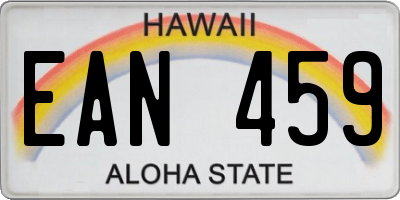 HI license plate EAN459