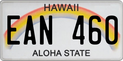 HI license plate EAN460