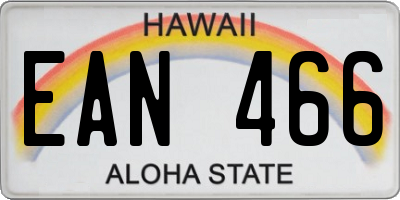 HI license plate EAN466