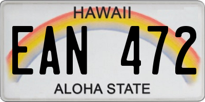 HI license plate EAN472