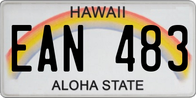 HI license plate EAN483