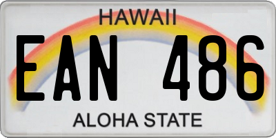 HI license plate EAN486