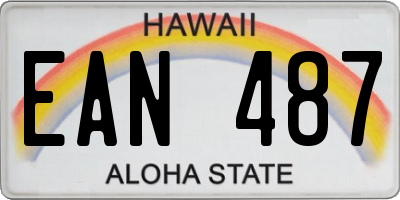 HI license plate EAN487