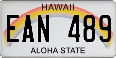 HI license plate EAN489