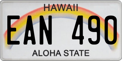 HI license plate EAN490