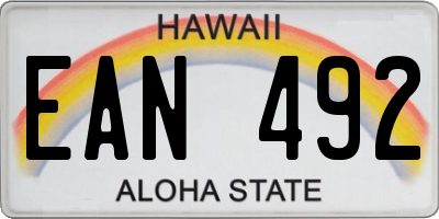 HI license plate EAN492