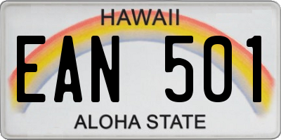 HI license plate EAN501