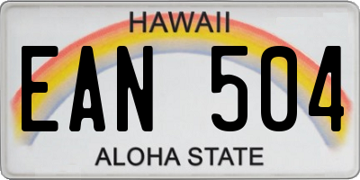 HI license plate EAN504
