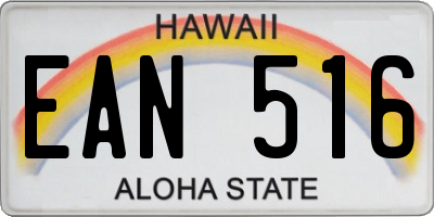 HI license plate EAN516