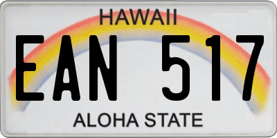 HI license plate EAN517