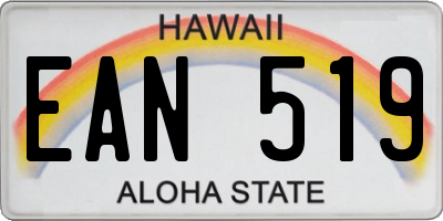 HI license plate EAN519